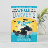 Orca Whale Birthday Party Invitation Invite Kaart (Staand voorkant)