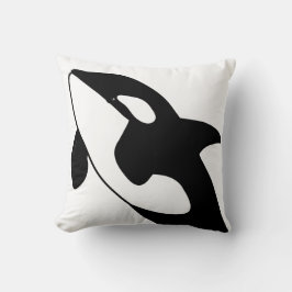 Orca Whale Black en White Square Pillow Kussen