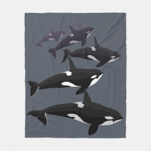 Orca Whale Blanket Killer Whale Fleece Blankets Deken