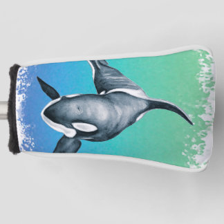 Orca Whale Blauwgroen kristal Golfheadcover