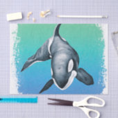 Orca Whale Blauwgroen kristal Tissuepapier (Craft)