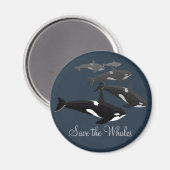 Orca Whale Frigo Magnet Killer Whale Art Magnets (Recto/Verso)