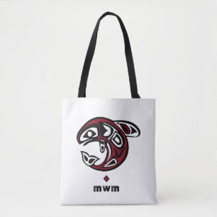 Orca Whale Haida Design - Monogram schoudertas Draagtas