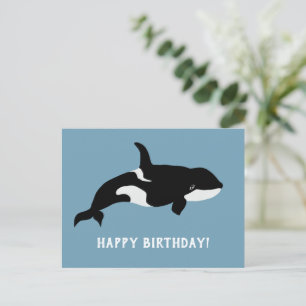 Orca Whale Illustratie Cetacea Happy Birthday Briefkaart