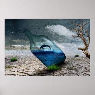 Orca Whale in een Natuur-Poster voor flesjes Poster