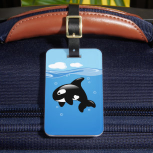Orca Whale in Ocean Bagagelabel