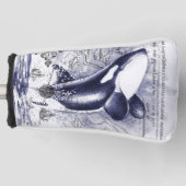 Orca Whale  Map Blue Golfheadcover (Voorkant)