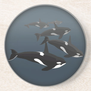 Orca Whale Onderzetters Killer Whale Art Drink Ond
