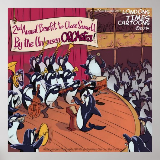 Orca Whale Orchestra Drôle Poster (Devant)