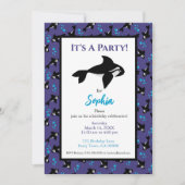 Orca Whale Paars en Blue Pattern Birthday Kaart (Voorkant)