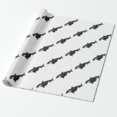 Orca Whale Primitive Style Cadeaupapier (Uitgerold)