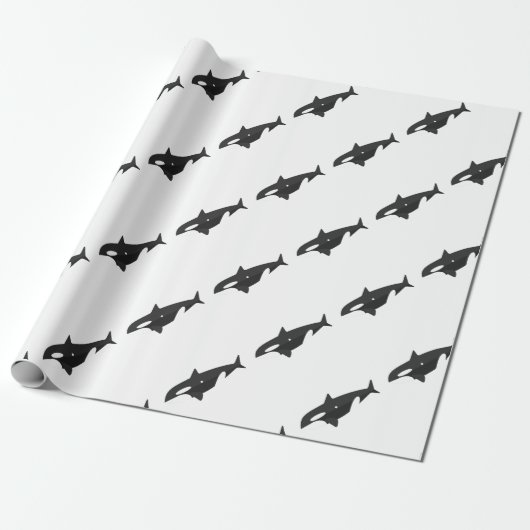 Orca Whale Primitive Style Cadeaupapier (Uitgerold)
