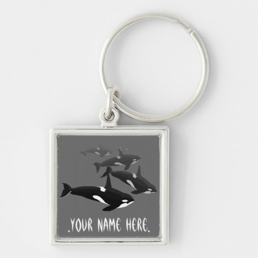 Orca Whale Sleutelhanger - Gepersonaliseerde walvi (Voorkant)