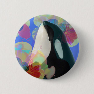 Orca Whale Spy Hop Multicolor Graphic-I zie je Ronde Button 5,7 Cm