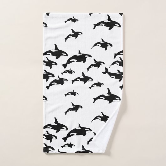 Orca Whale Thème Océan noir et blanc (Serviette à main)