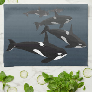 Orca Whale Towel Killer Whale Dish Towels & Decor Theedoek