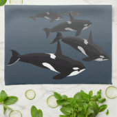 Orca Whale Towel Killer Whale Plat Serviettes & Dé (Plié)