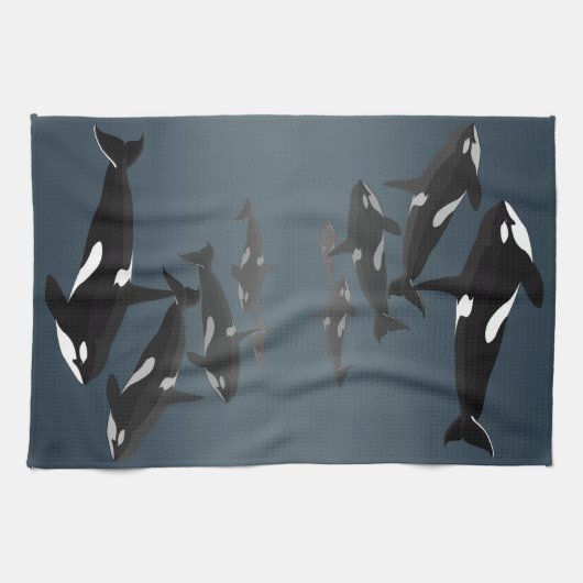 Orca Whale Towel Killer Whale Plat Serviettes & Dé (Horizontal)