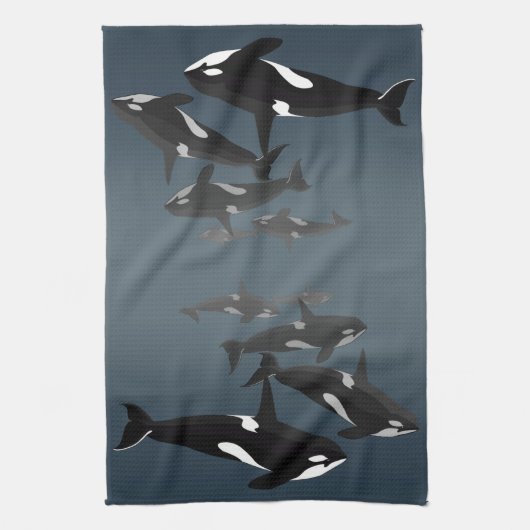 Orca Whale Towel Killer Whale Plat Serviettes & Dé (Vertical)