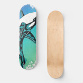 Orca Whale Tribal InkTeal Skateboard (Voorkant)