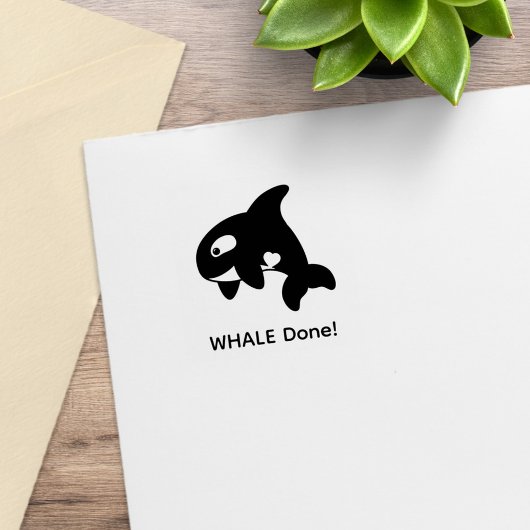 Orca Whale (Wel) Gedaan Rubberstempel