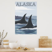 Orca Whales #1 - Alaska Poster (Keuken)