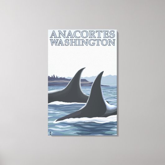 Orca Whales #1 - Anacortes, Washington Canvas Afdruk (Voorkant)