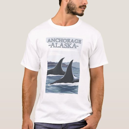 Orca Whales #1 - Anchorage, Alaska T-shirt (Voorkant)