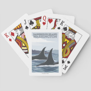 Orca Whales #1 - Bainbridge Island, Washington Pokerkaarten