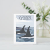 Orca Whales #1 - Cordova, Alaska Briefkaart (Staand voorkant)