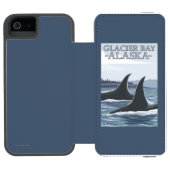 Orca Whales #1 - Glacier Bay, Alaska Incipio iPhone Portemonnee Hoesje (Agenda Open)