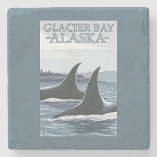 Orca Whales #1 - Glacier Bay, Alaska Stenen Onderzetter