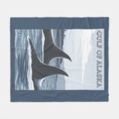 Orca Whales #1 - Golf van Alaska Fleece Deken (Voorkant (Horizontaal))