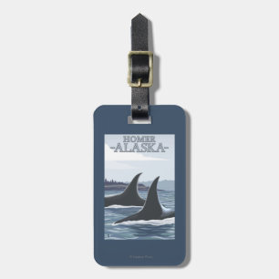 Orca Whales #1 - Homer, Alaska Bagagelabel