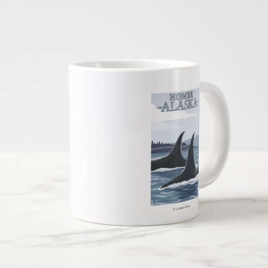 Orca Whales #1 - Homer, Alaska Extra Grote Mok (Voorkant rechts)