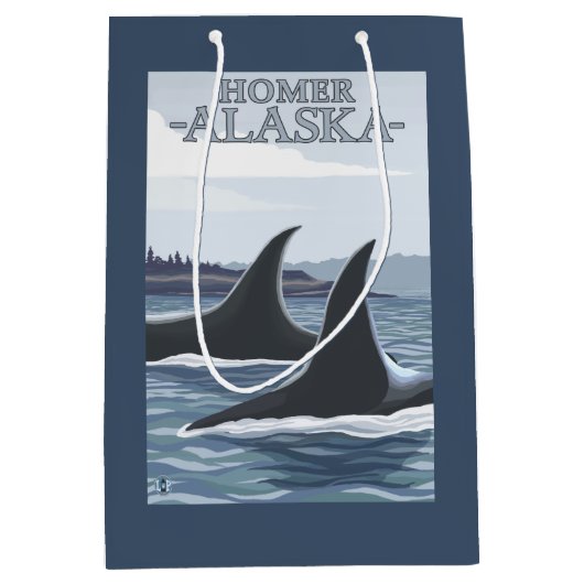 Orca Whales #1 - Homer, Alaska Medium Cadeauzakje (Voorkant)