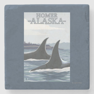 Orca Whales #1 - Homer, Alaska Stenen Onderzetter