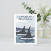 Orca Whales #1 - Ketchikan, Alaska Briefkaart (Staand voorkant)