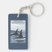 Orca Whales #1 - Lopez, Washington Sleutelhanger (achterkant)