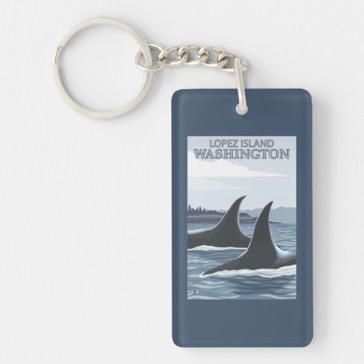 Orca Whales #1 - Lopez, Washington Sleutelhanger (Voorkant)