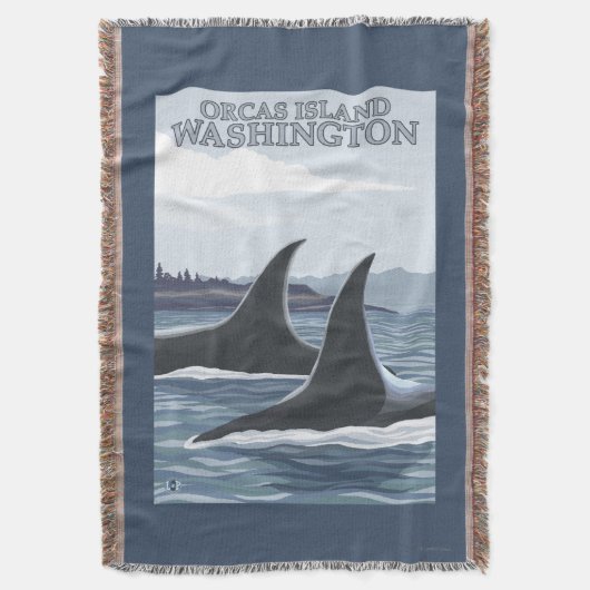 Orca Whales #1 - Orcas Island, Washington Deken (Voorkant Verticaal)