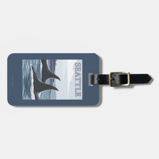Orca Whales #1 - Seattle, Washington Bagagelabel (Voorkant horizontaal)