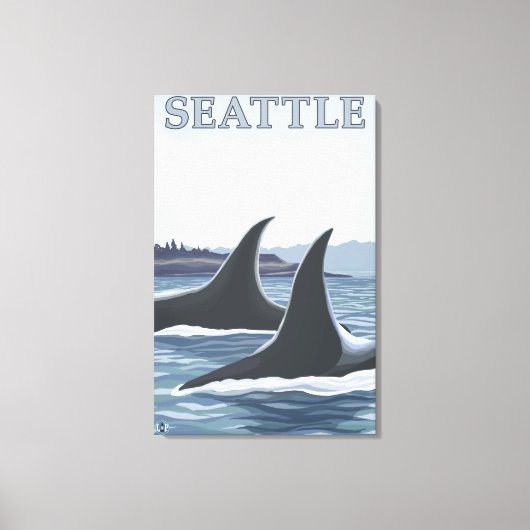 Orca Whales #1 - Seattle, Washington Canvas Afdruk (Voorkant)