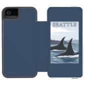 Orca Whales #1 - Seattle, Washington Incipio iPhone Portemonnee Hoesje (Agenda Open)