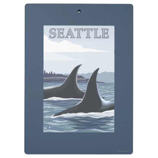Orca Whales #1 - Seattle, Washington Klembord (Achterkant)