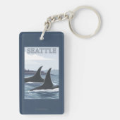 Orca Whales #1 - Seattle, Washington Sleutelhanger (achterkant)