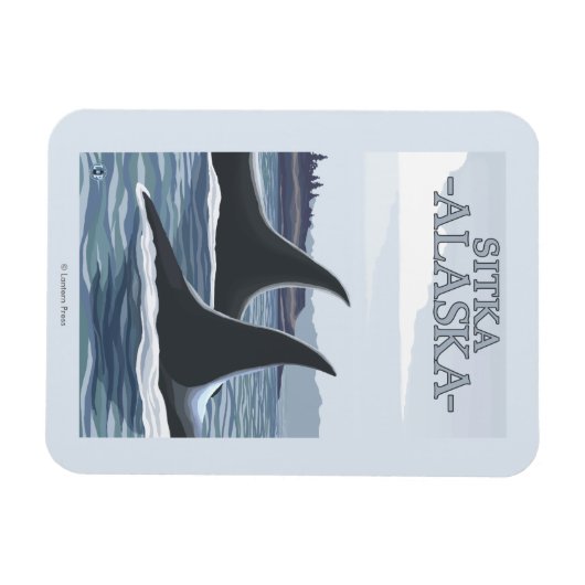 Orca Whales #1 - Sitka, Alaska Magneet (Horizontaal)