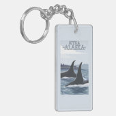 Orca Whales #1 - Sitka, Alaska Sleutelhanger (Voorkant Links)