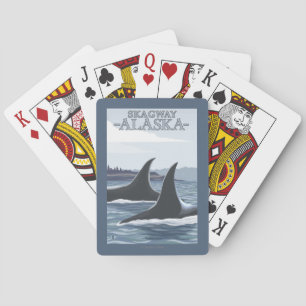 Orca Whales #1 - Skagway, Alaska Pokerkaarten