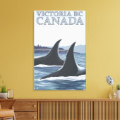 Orca Whales #1 - Victoria, BC Canada Canvas Afdruk (Insitu (Woonkamer))
